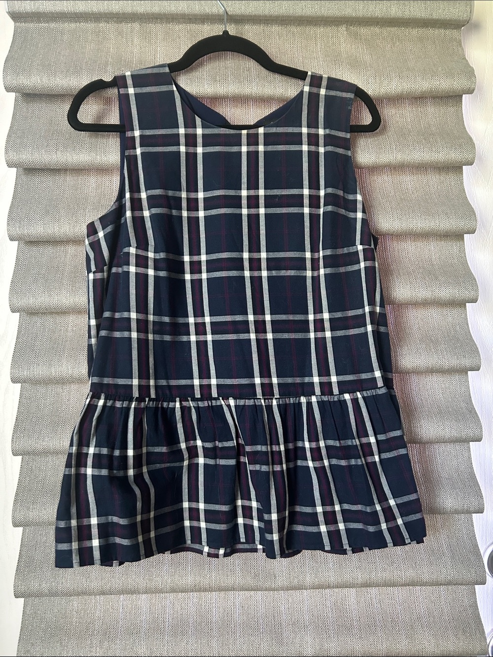 Halogen Navy Plaid Peplum Top for Kids